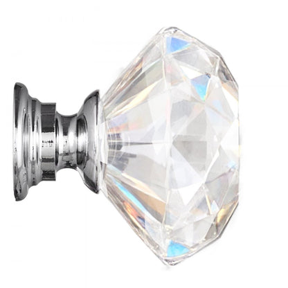 Cabinet Knobs Drawer Kitchen Pulls 12 Pack 31 mm Diamond Handle Acrylic