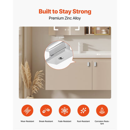 Cabinet Knobs Drawer Kitchen Pulls 10 Pack 36 mm Rectangular Zinc Alloy