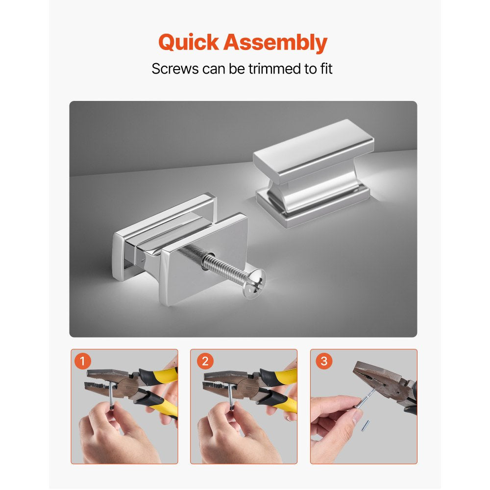 Cabinet Knobs Drawer Kitchen Pulls 10 Pack 36 mm Rectangular Zinc Alloy