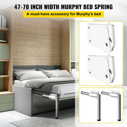 VEVOR DIY Murphy Bed Springs Mechanism Hardware Kit Vertical for King Queen Bed