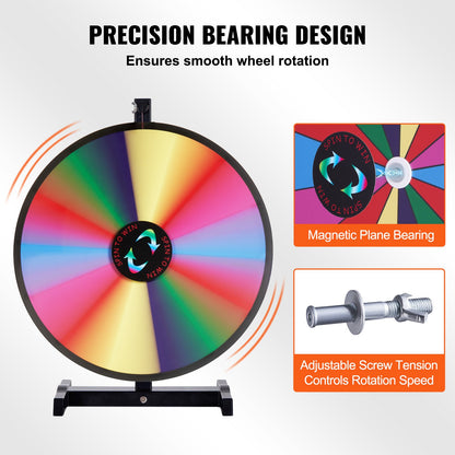 VEVOR 18 inch Spinning Prize Wheel, 14 Slots Tabletop Spinner, Heavy Duty Roulette
