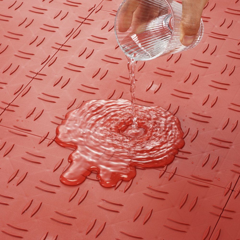 VEVOR Garage Tiles Interlocking 12x12 in 25 Pack Garage Flooring Tiles Red
