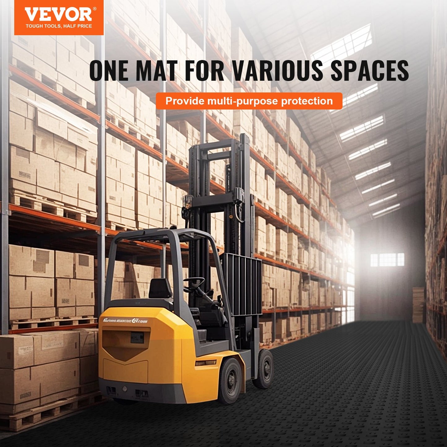 VEVOR Garage Tiles Interlocking, 12 x 12 x 0.53 inch 50 Pack Garage Floor Covering