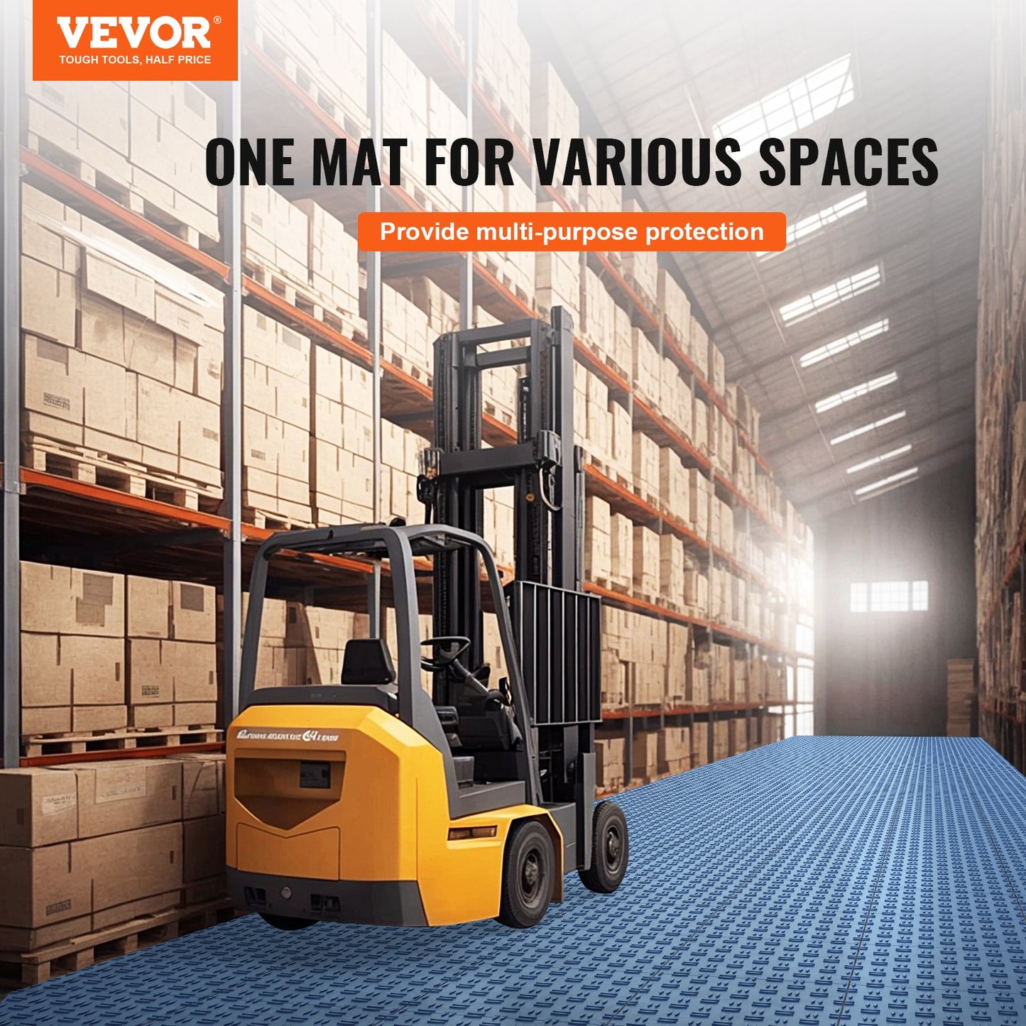 VEVOR Garage Tiles Interlocking 12x12 in 50 Pack Garage Flooring Tiles Blue