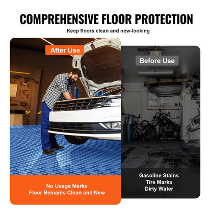 VEVOR Garage Tiles Interlocking 12x12 in 50 Pack Garage Flooring Tiles Blue