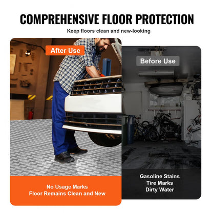 VEVOR Garage Tiles Interlocking 12x12 in 25 Pack Garage Flooring Tiles Silver