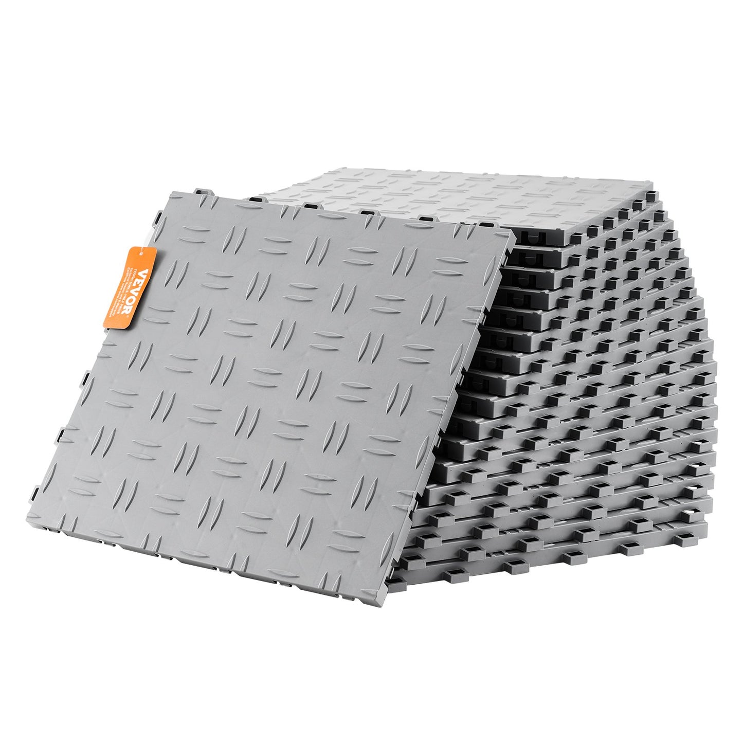 VEVOR Garage Tiles Interlocking 12x12 in 50 Pack Garage Flooring Tiles Silver