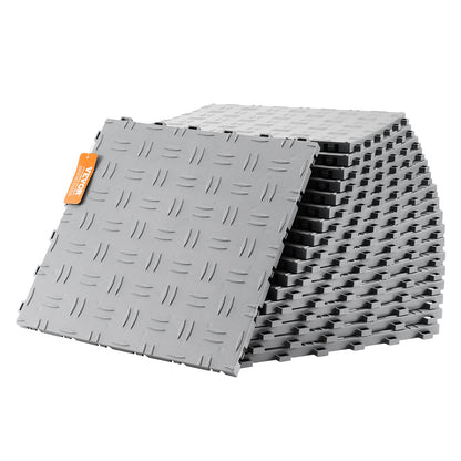 VEVOR Garage Tiles Interlocking 12x12 in 50 Pack Garage Flooring Tiles Silver