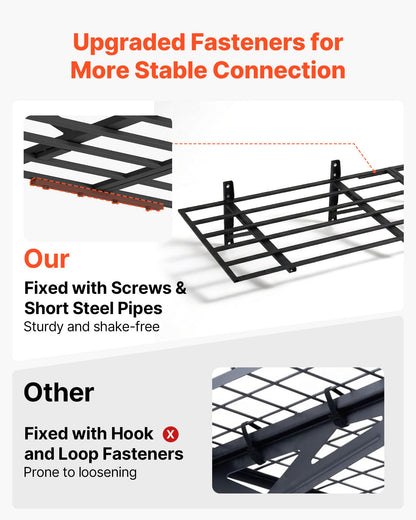 2-Tier Heavy Duty Wall Garage Shelving, 4 Pack 610 x 914 mm Steel Wall Mounted Shelving Unit, 610 x 1828 mm Per Shelf Floating Storage Metal Rack for Garage, 725 kg Total Weight Capacity, Black