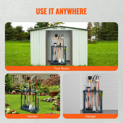 VEVOR Garden Tool Organizer, 10 Slots, Yard Tool Tower Rack for Garage Organization