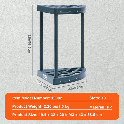Garden Tool Tower Rack: 19 Slots, Garage & Shed Organizer, Holds Long Tools