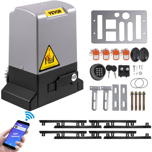 VEVOR Sliding Gate Opener, 1800 KG 4 m, Automatic Sliding Gate with 4 Remote Controllers
