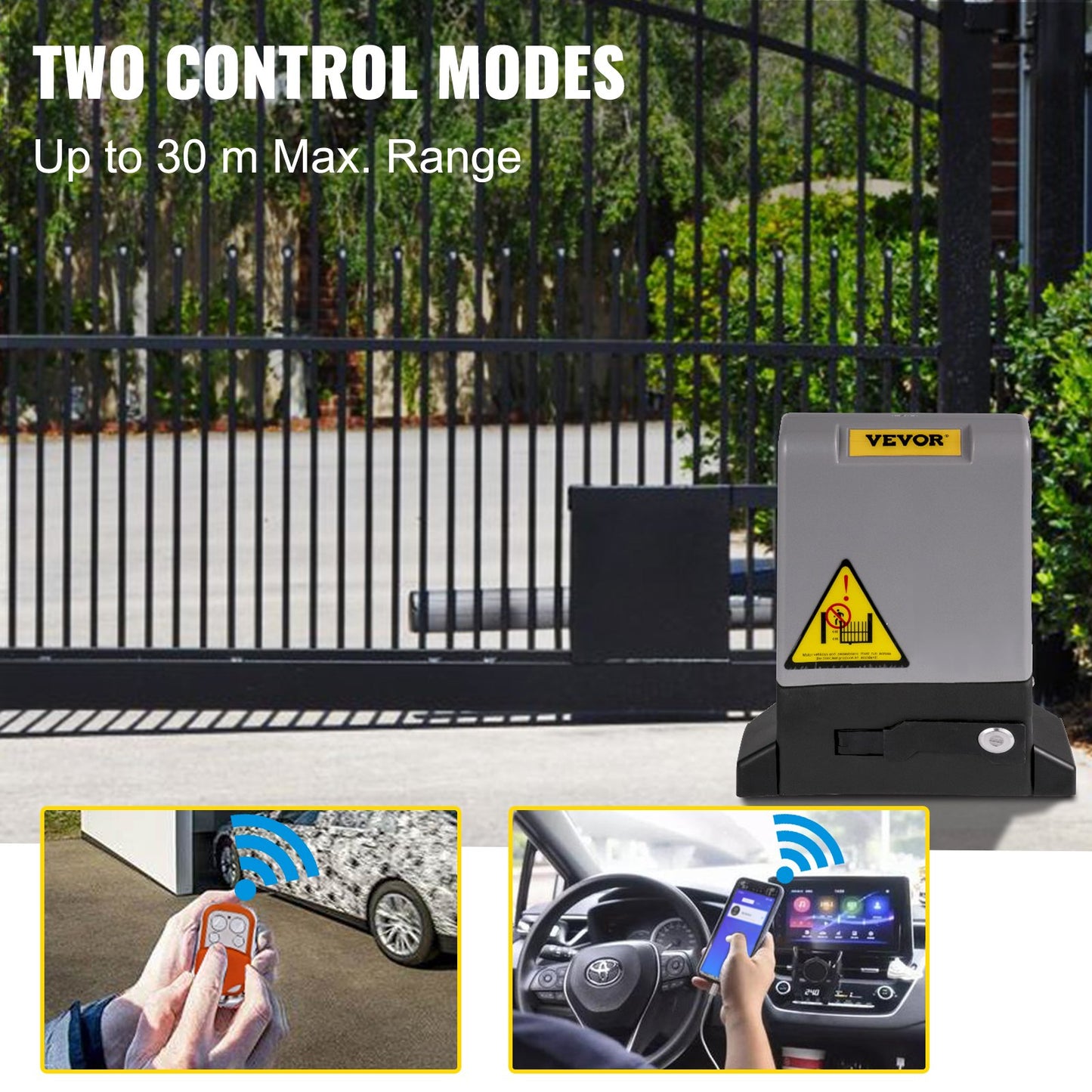 VEVOR Sliding Gate Opener, 1800 KG 4 m, Automatic Sliding Gate with 4 Remote Controllers
