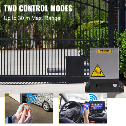 VEVOR Sliding Gate Opener, 1800 KG 4 m, Automatic Sliding Gate with 4 Remote Controllers