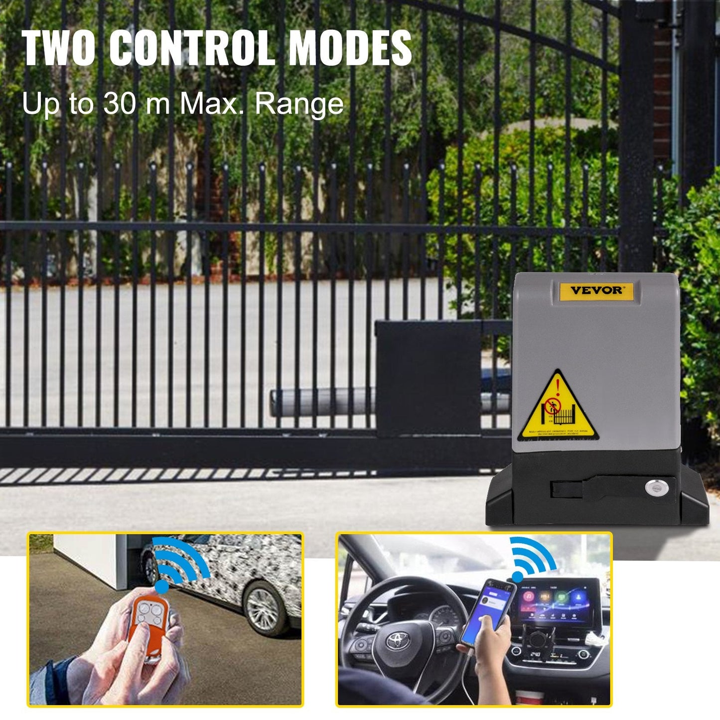 Automatic Sliding Gate Opener, 1800 KG Capacity, 4 m with 4 Remotes & App Control