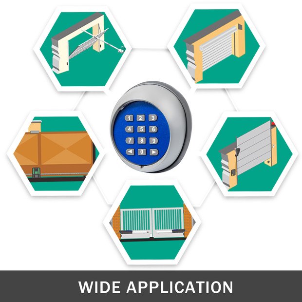 VEVOR Wireless Keypad Compatible with Automatic Gate Opener, Keyless for Sliding