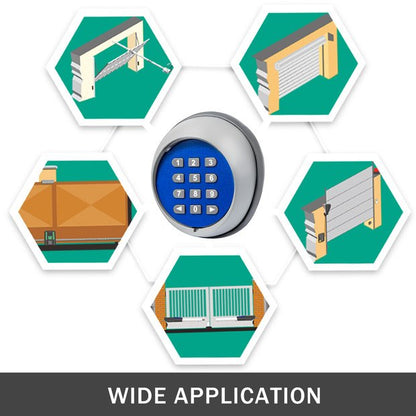 Wireless Keypad for Automatic Gate Opener - Keyless Entry with LED, Waterproof