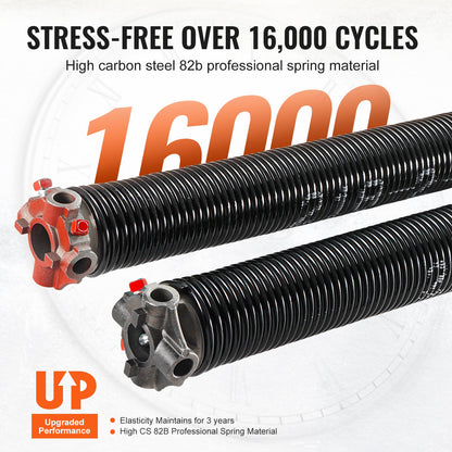 VEVOR Garage Door Torsion Springs Pair of 0.218 x 2 x 24inch with Winding Bars