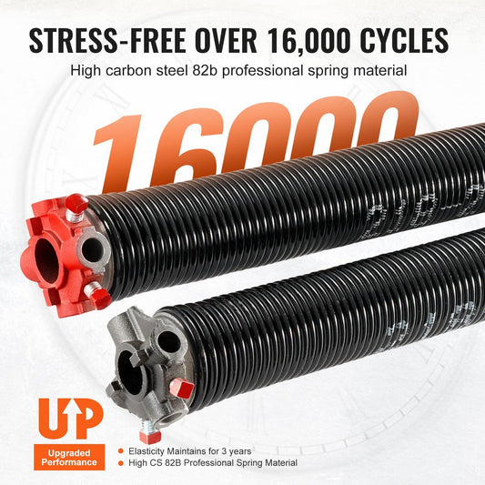 Garage Door Torsion Springs Pair with Winding Bars, 0.218 x 2 x 0.58m
