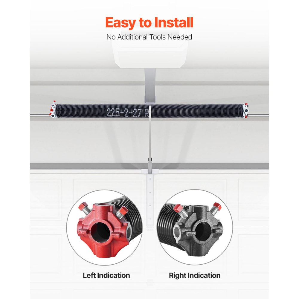 Garage Door Torsion Springs Pair of 5.72 x 50.8 x 685 mm with Winding Bars