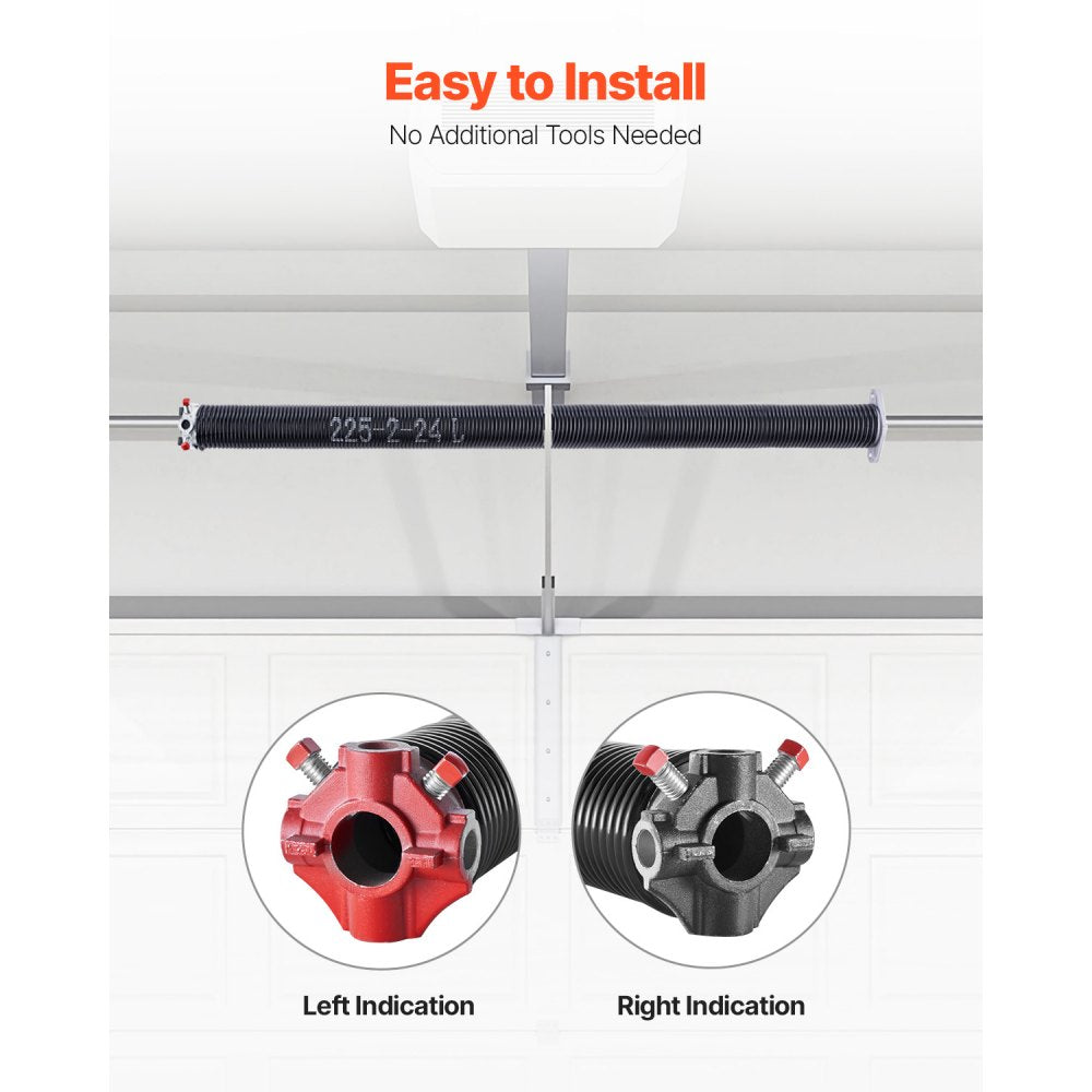 Garage Door Torsion Springs Pair of 5.72 x 50.8 x 610 mm with Winding Bars
