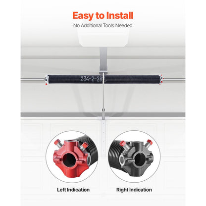 Garage Door Torsion Springs Pair of 5.94 x 50.8 x 711 mm with Winding Bars