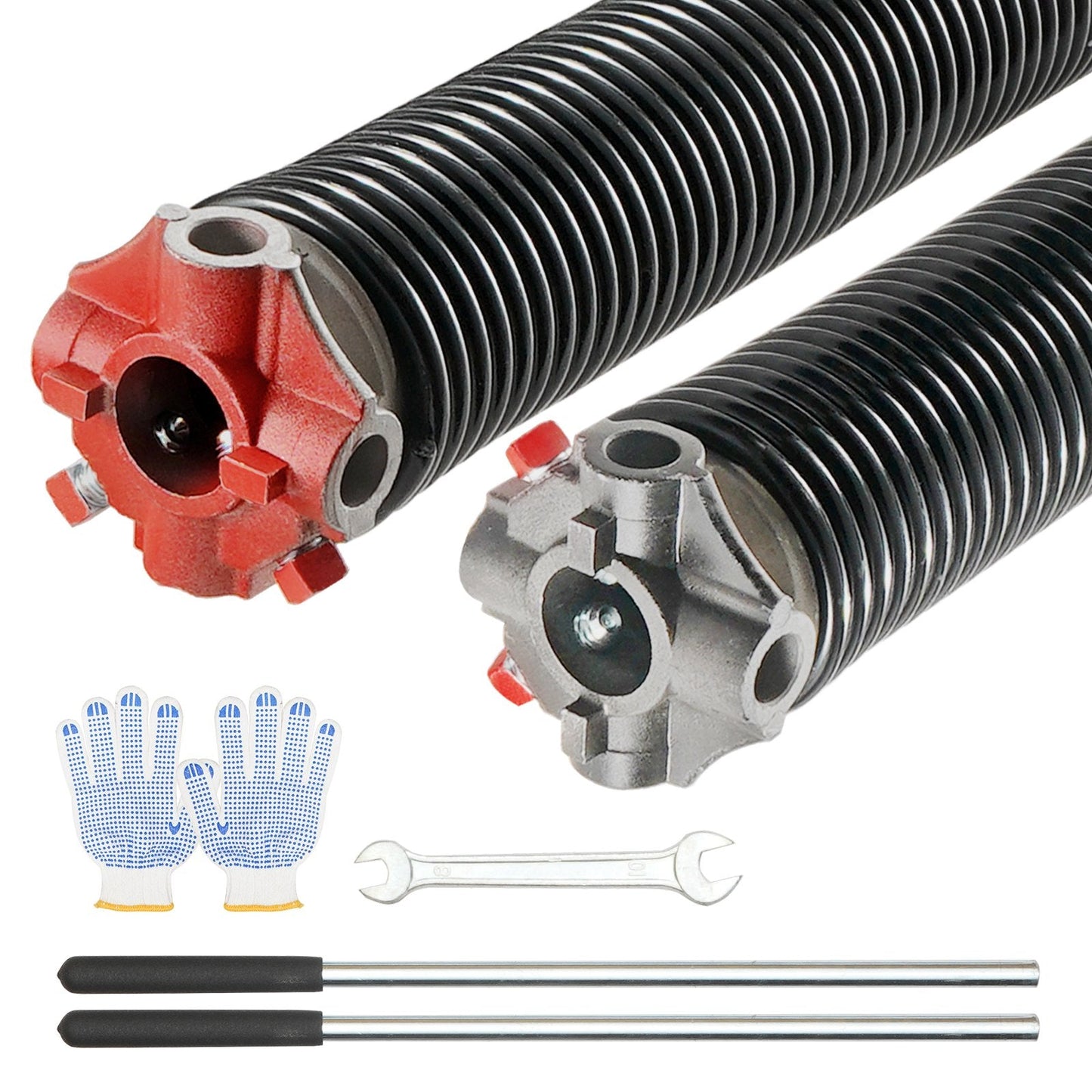 Heavy-Duty Garage Door Torsion Springs Set, 16000 Cycles, 6.35x50.8x711.2mm