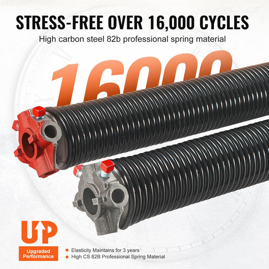 High-Performance Garage Door Torsion Springs, 0.25 x 2 x 0.74m, 16000 Cycles
