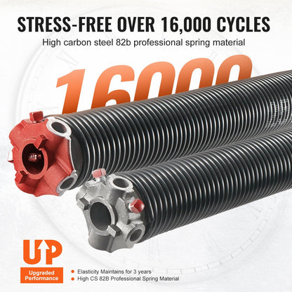 High-Durability Garage Door Torsion Springs, 16000 Cycles, 0.006 x 0.05 x 0.76m
