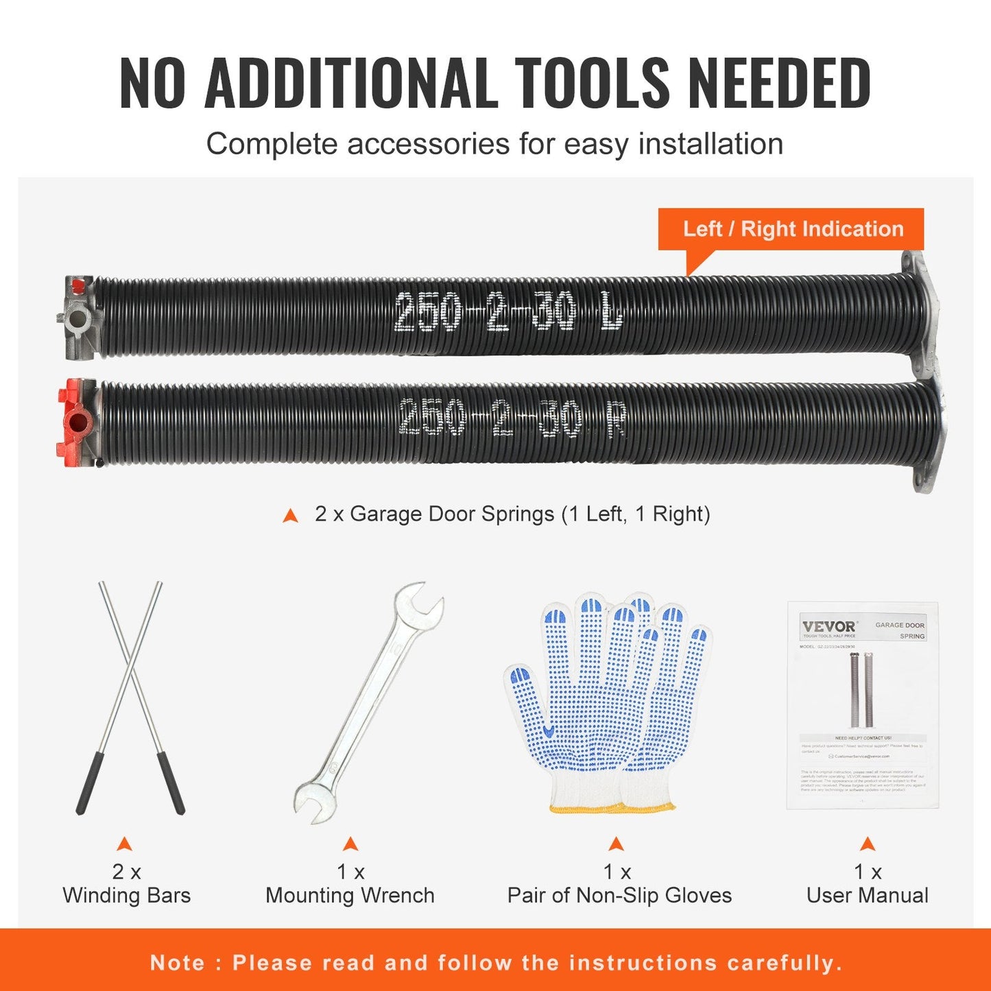 High-Durability Garage Door Torsion Springs, 16000 Cycles, 0.006 x 0.05 x 0.76m
