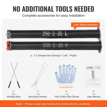 High-Durability Garage Door Torsion Springs, 16000 Cycles, 0.006 x 0.05 x 0.76m