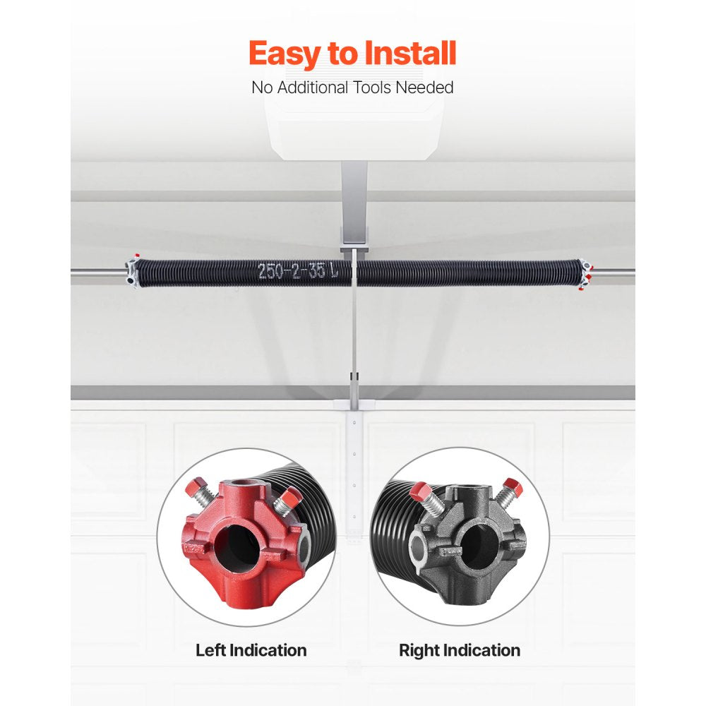 Garage Door Torsion Springs Pair of 6.35 x 50.8 x 889 mm with Winding Bars