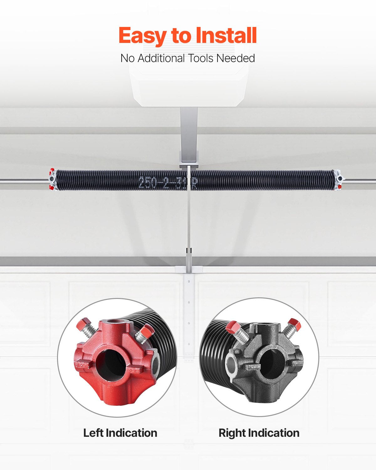 Garage Door Torsion Springs, Pair of 6.35 x 50.8 x 787 mmn, 16000 Cycles, Electrophoresis Black Coated for Replacement, Garage Door Springs with Non-Slip Winding Bars, Gloves and Mounting Wrench