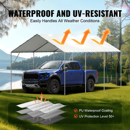 VEVOR 10 x 20 ft Carport Replacement Canopy Cover, Garage Top Tent Shelter Tarp