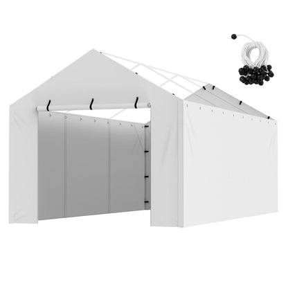 Heavy-Duty 3x6m Carport Canopy Cover with Side Wall, Waterproof & UV Protected