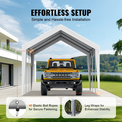 VEVOR Carport Replacement Canopy Cover 10 x 20 ft, Garage Top Tent Shelter Tarp