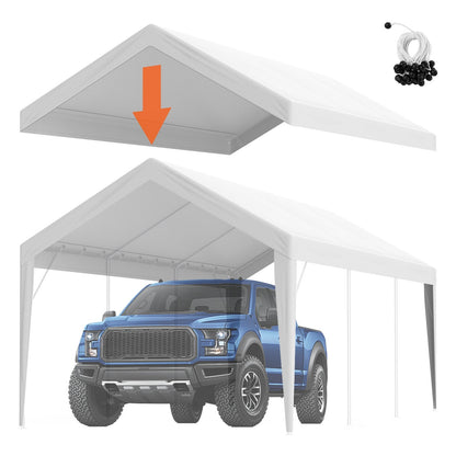 Heavy-Duty 3x6m Carport Canopy Cover, Waterproof & UV Protected Shelter Tarp