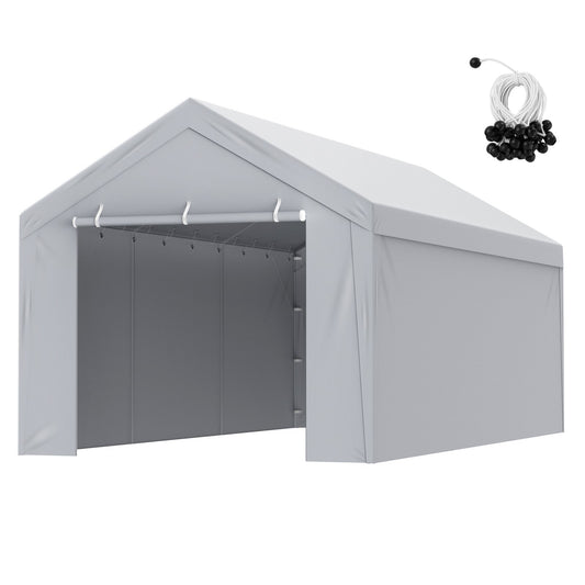 VEVOR Carport Replacement Canopy Cover Top + Side Wall 10 x 20 ft, Garage Tent Shelter