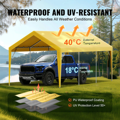 VEVOR Carport Replacement Canopy Cover 10 x 20 ft, Garage Top Tent Shelter Tarp