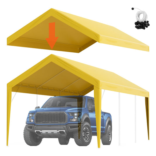 VEVOR Carport Replacement Canopy Cover 10 x 20 ft, Garage Top Tent Shelter Tarp