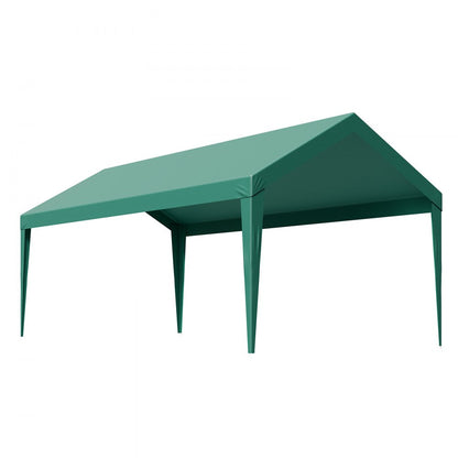 Carport Replacement Canopy, 3 x 6 m Potable Garage Tent Top Tarp, UV-Resistant & Waterproof Car Shelter Tarp, Heavy Duty Car Port Cover with Ball Buggees, Dark Green, Frame Not Included