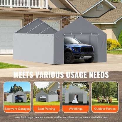 VEVOR Carport Replacement Canopy Cover Side Wall 13 x 20 ft, Garage Tent Shelter
