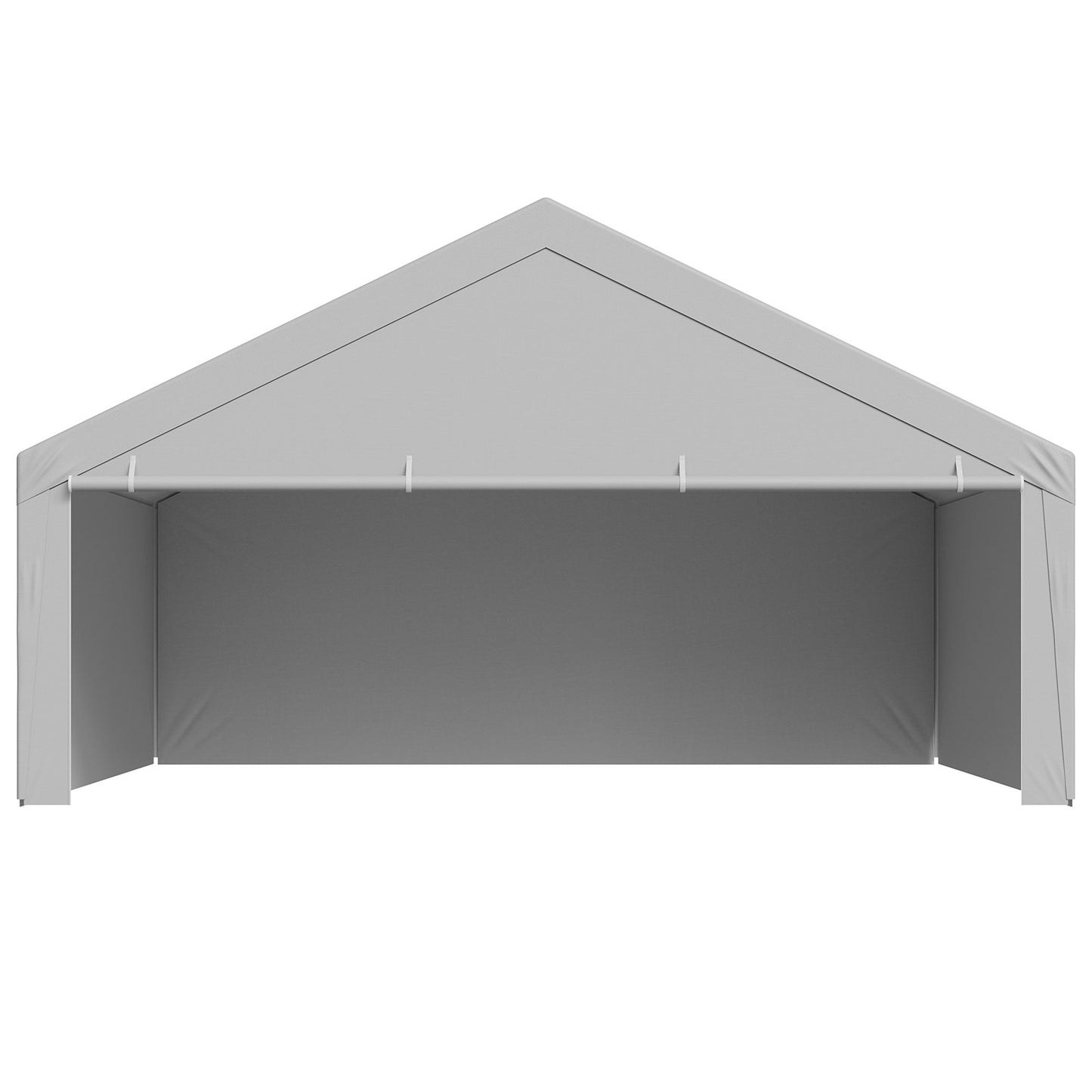 Carport Replacement Canopy, 6 x 6 m Potable Garage Tent Top Tarp with Sidewalls, UV-Resistant & Waterproof, Heavy Duty Car Shelter Tarp with Ball Buggees, Grey, Frame Not Included