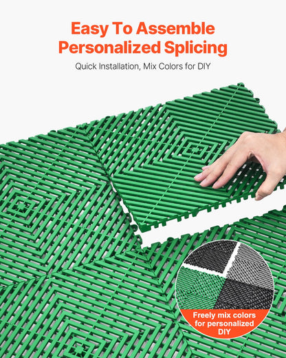 VEVOR Interlocking Drainage Mat Drainage Cushion 31 x 31 cm Modular Floor Tile