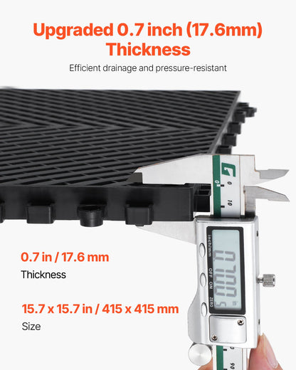 VEVOR Drainage Mat Modular Interlocking Cushion 41.5 x 41.5 cm Drainage Tile