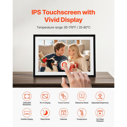 VEVOR 260 mm Digital Picture Frame 32GB Touchscreen 2-Pack Wi-Fi Photo Frames