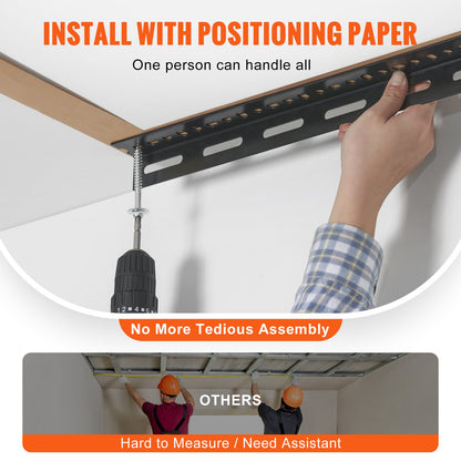 VEVOR Overhead Adjustable Garage Storage Rack 36x96in Ceiling Rack 600lbs Black