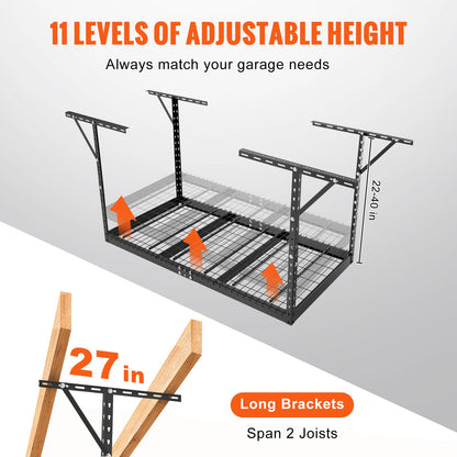 VEVOR Overhead Garage Storage Rack, 36x72 inch Garage Ceiling Storage Racks, Heavy