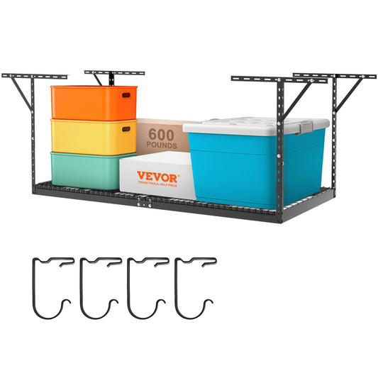 VEVOR Overhead Garage Storage Rack, 48x96 inch Garage Ceiling Storage Racks, Heavy