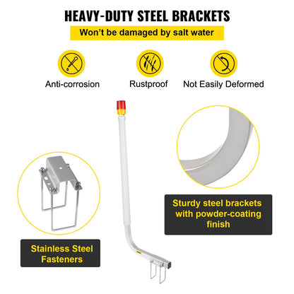 VEVOR Boat Trailer Guide-on, 60\", 2PCS Steel Trailer Post Guide on, with LED-Lighted